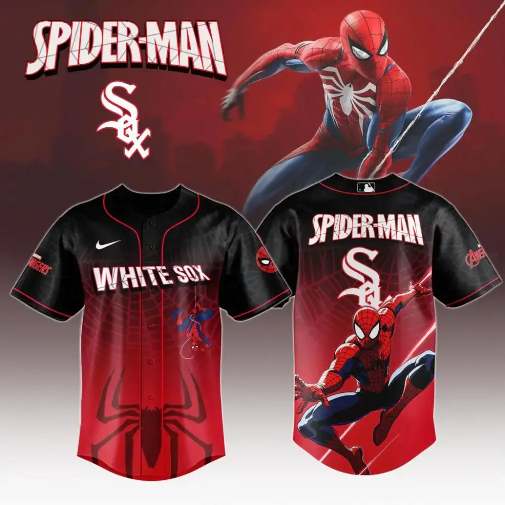 Premium Mlb Chicago White Sox X Spider-Man Custom Baseball Jersey Image