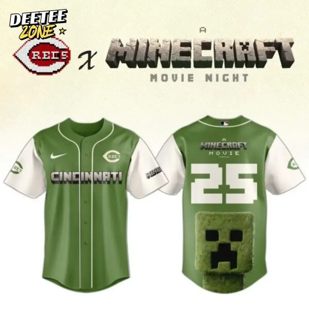 Premium Mlb Cincinnati Reds X A Minecraft Movie Custom Baseball Jersey Image