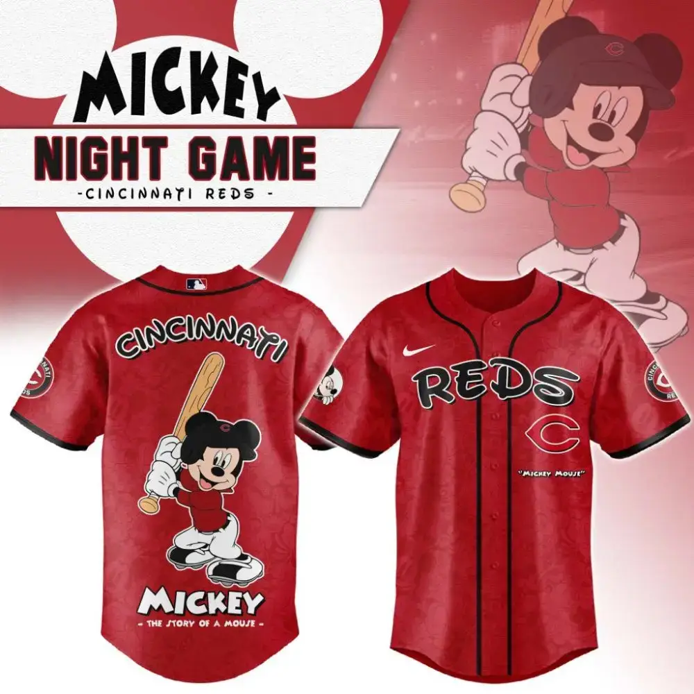 Premium Mlb Cincinnati Reds X Mickey Mouse Custom Baseball Jersey Image