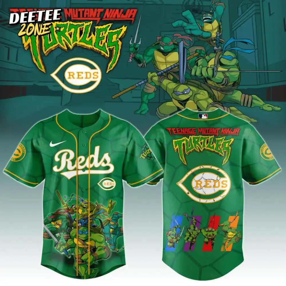 Premium Mlb Cincinnati Reds X Teenage Mutant Ninja Turtles Custom Baseball Jersey Image