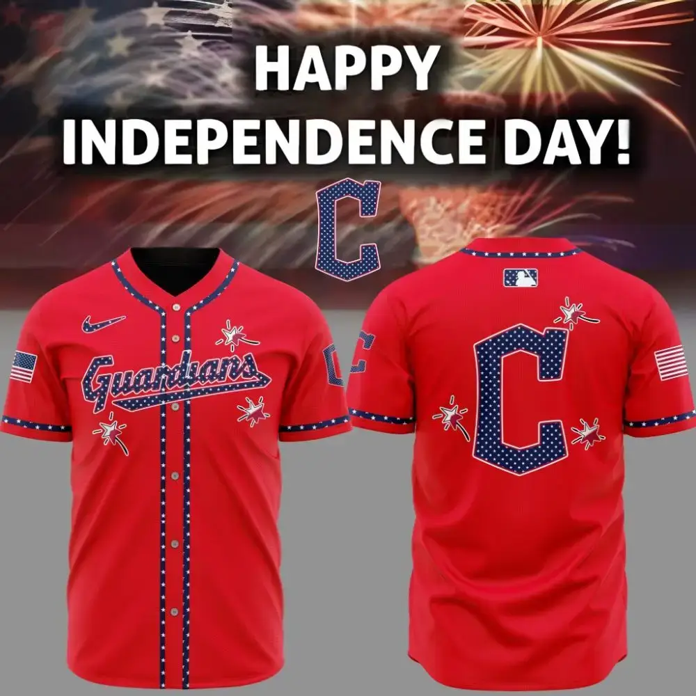 Premium Mlb Cleveland Guardians Happy Independence Day Custom Baseball Jersey Image
