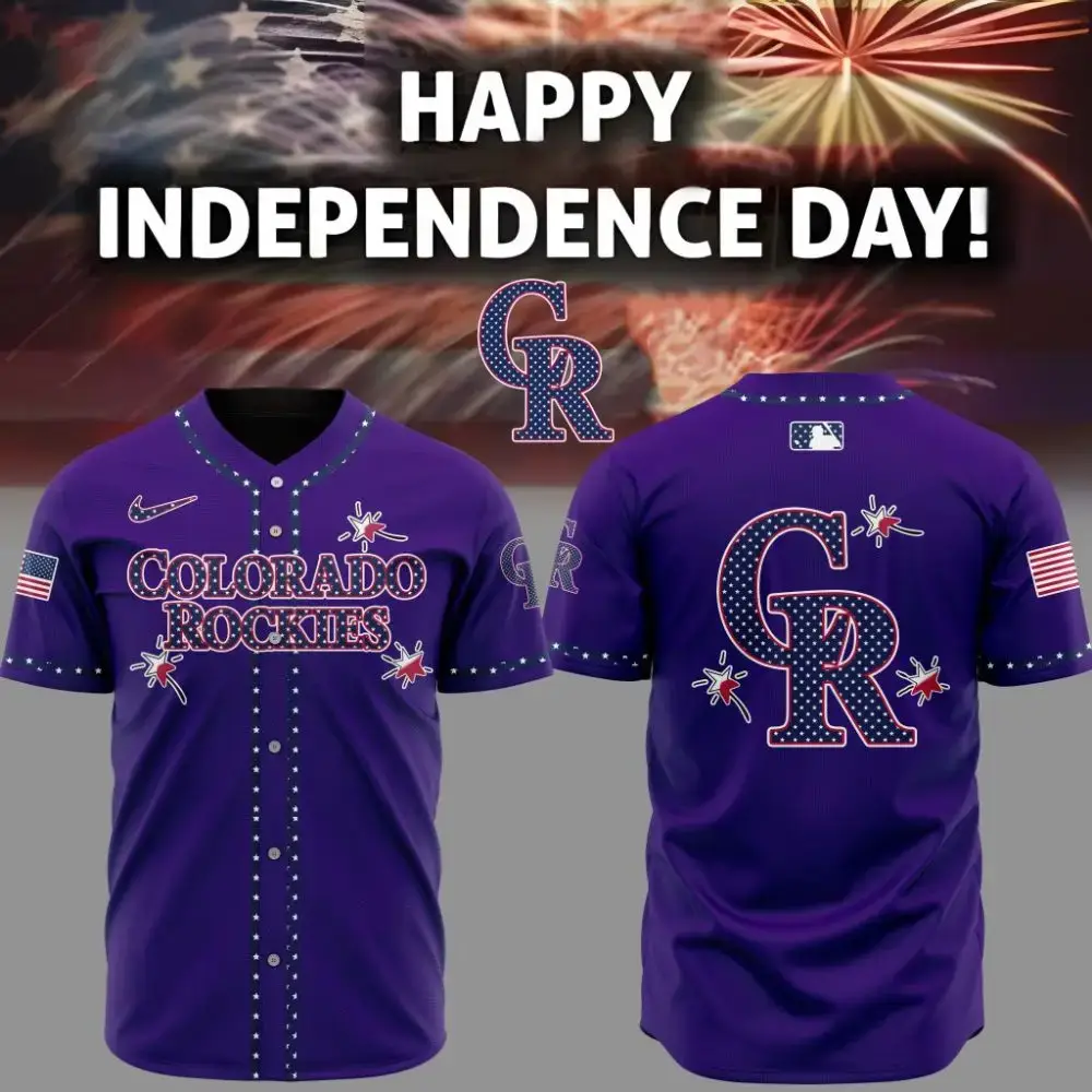 Premium Mlb Colorado Rockies Happy Independence Day Custom Baseball Jersey Image
