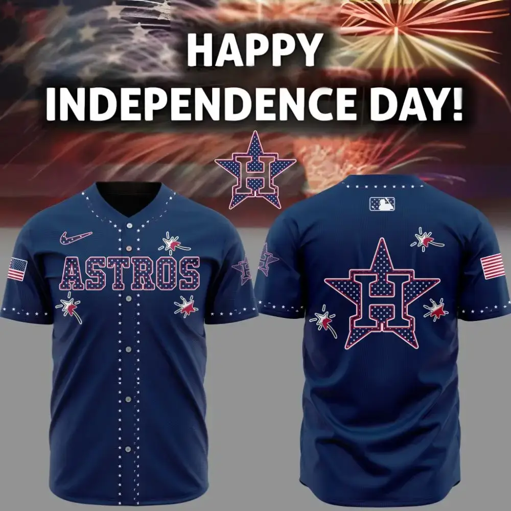 Premium Mlb Houston Astros Happy Independence Day Custom Baseball Jersey Image