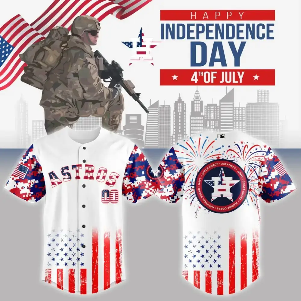 Premium Mlb Houston Astros Special The 4Th Of July Military Custom Baseball Jersey Image