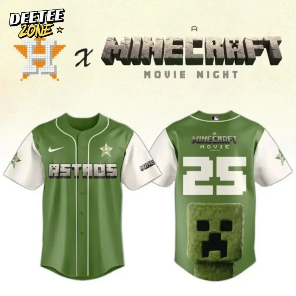Premium Mlb Houston Astros X A Minecraft Movie Custom Baseball Jersey Image
