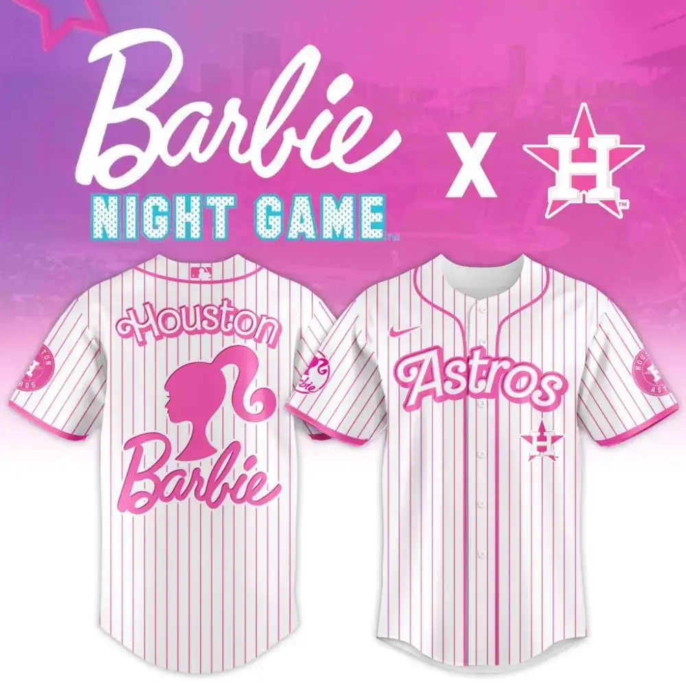 Premium Mlb Houston Astros X Barbie Custom Baseball Jersey Image