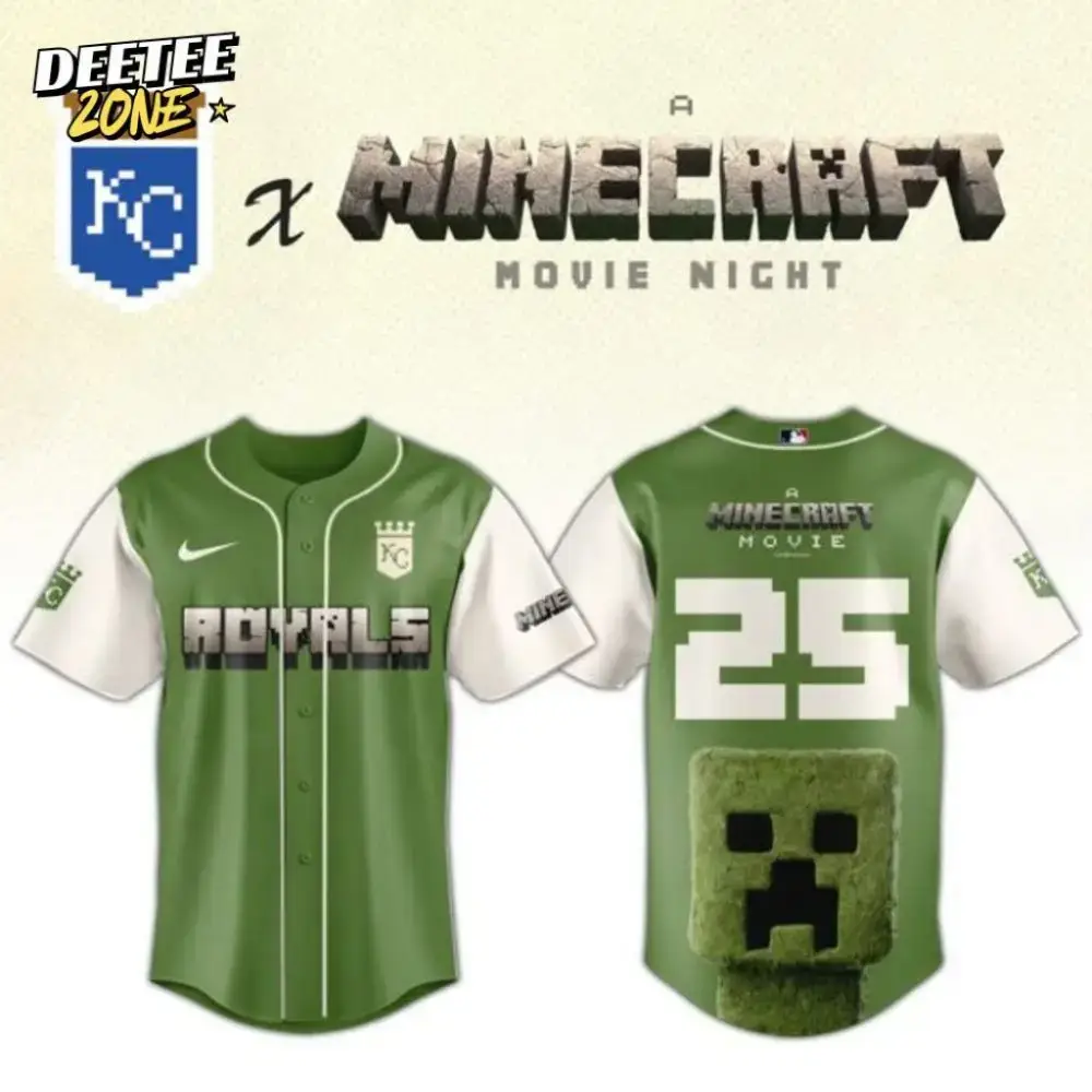 Premium Mlb Kansas City Royals X A Minecraft Movie Custom Baseball Jersey Image