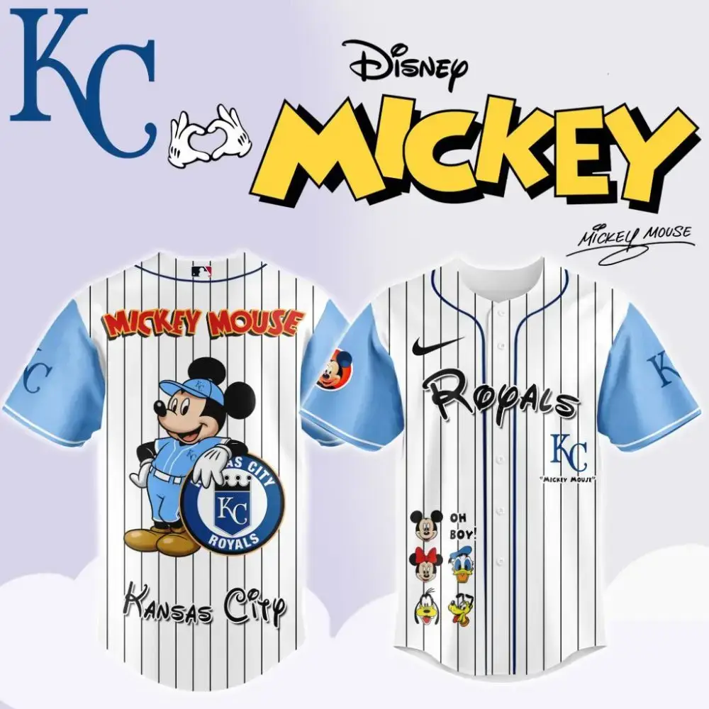 Premium Mlb Kansas City Royals X Mickey Mouse And Friends Custom Baseball Jersey Image