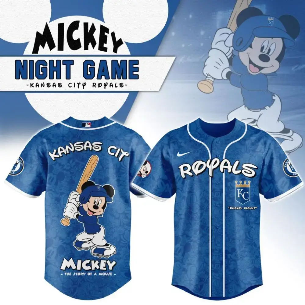 Premium Mlb Kansas City Royals X Mickey Mouse Custom Baseball Jersey Image