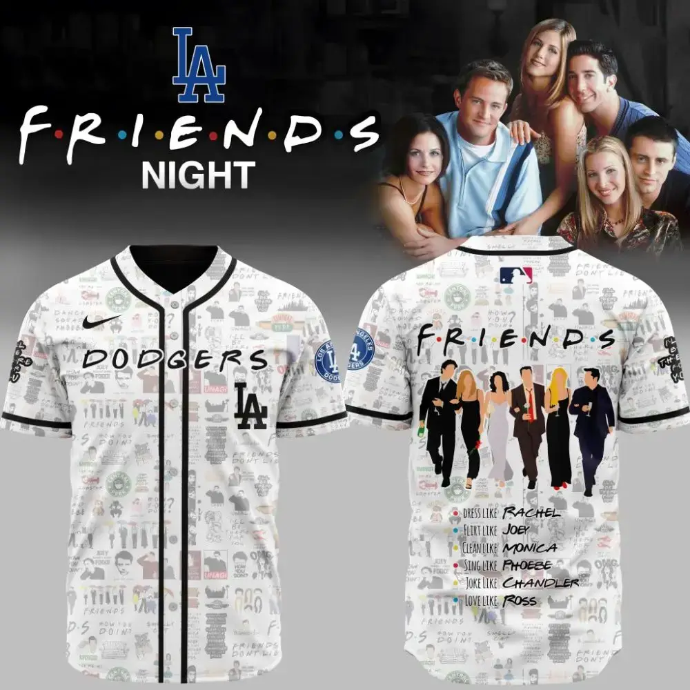 Premium Mlb Los Angeles Dodgers X Friends Custom Baseball Jersey Image