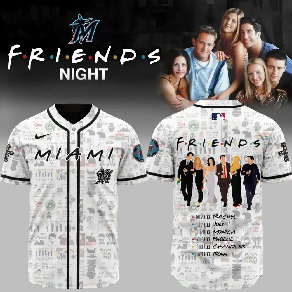 Premium Mlb Miami Marlins X Friends Custom Baseball Jersey Image