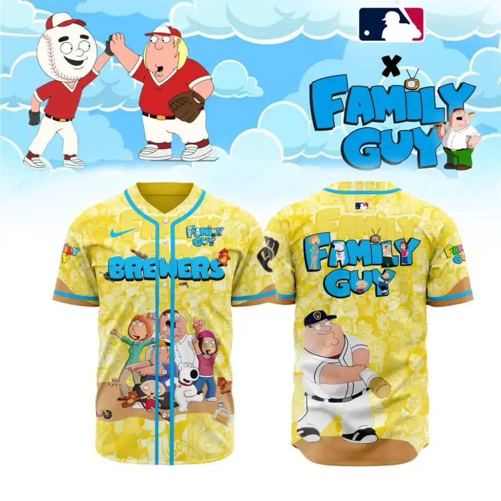 Premium Mlb Milwaukee Brewers X Family Guy Custom Baseball Jersey Image