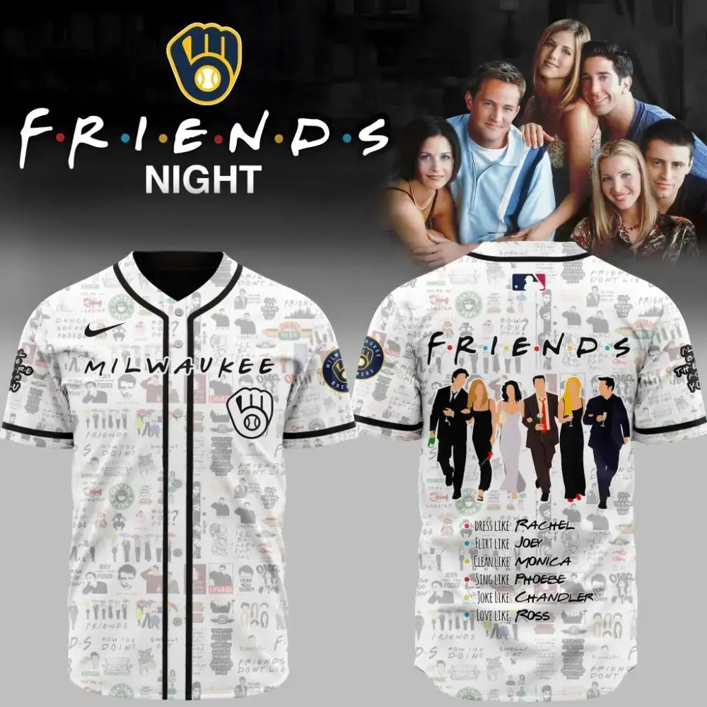 Premium Mlb Milwaukee Brewers X Friends Custom Baseball Jersey Image