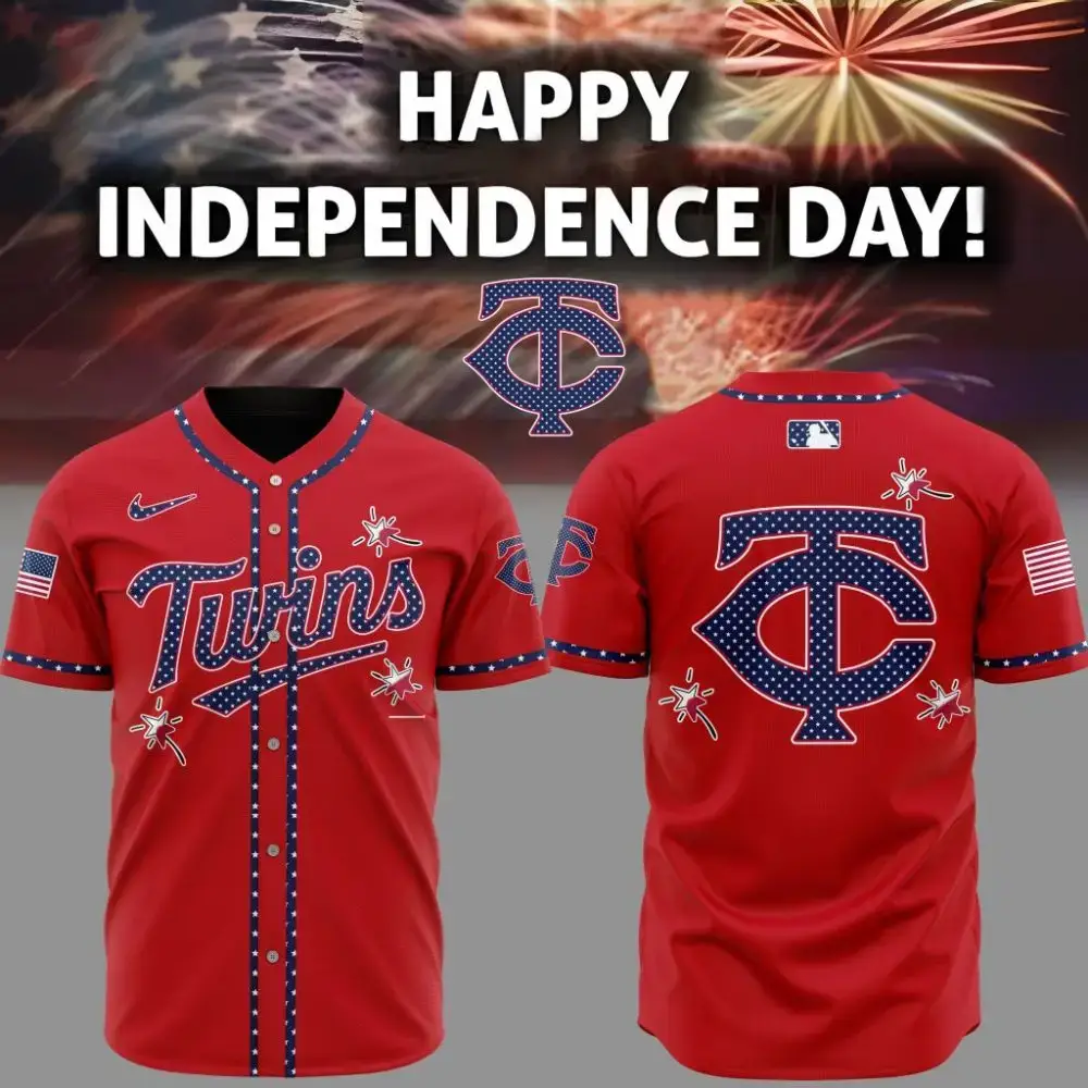 Premium Mlb Minnesota Twins Happy Independence Day Custom Baseball Jersey Image