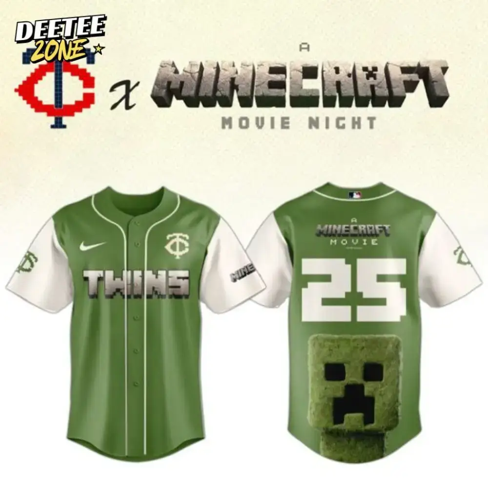 Premium Mlb Minnesota Twins X A Minecraft Movie Custom Baseball Jersey Image