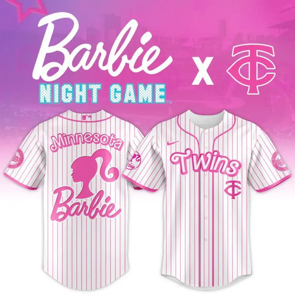 Premium Mlb Minnesota Twins X Barbie Custom Baseball Jersey Image