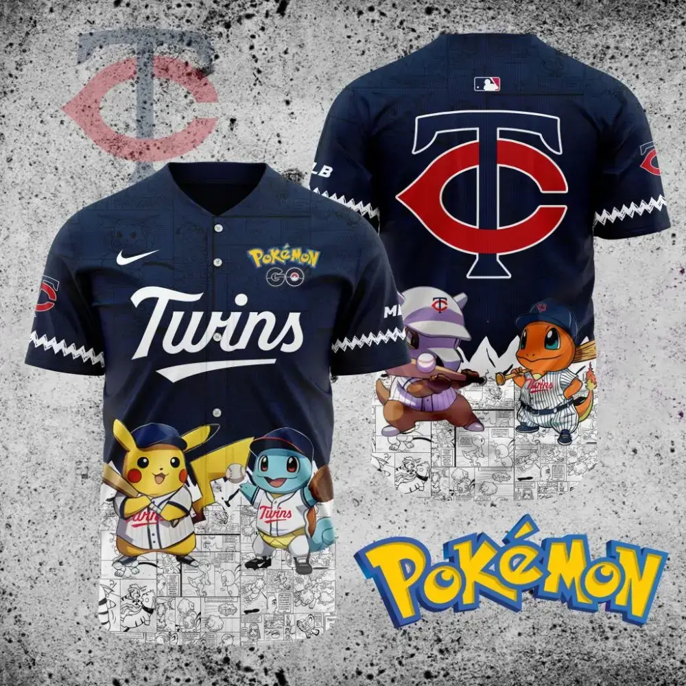 Premium Mlb Minnesota Twins X Pokemon Custom Baseball Jersey Image