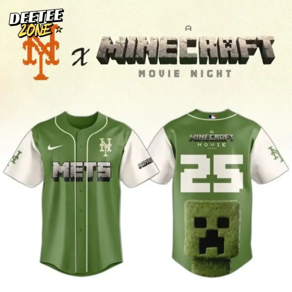 Premium Mlb New York Mets X A Minecraft Movie Custom Baseball Jersey Image