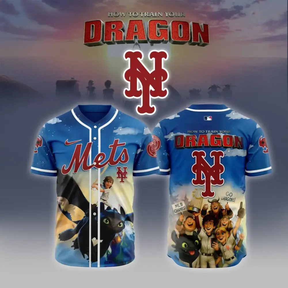 Premium Mlb New York Mets X How To Train Your Dragon Custom Baseball Jersey Image