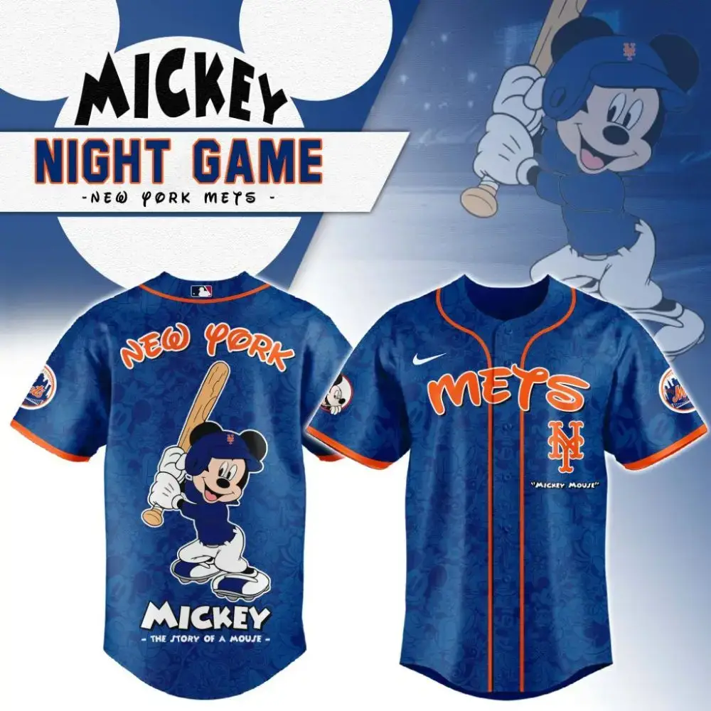 Premium Mlb New York Mets X Mickey Mouse Custom Baseball Jersey Image