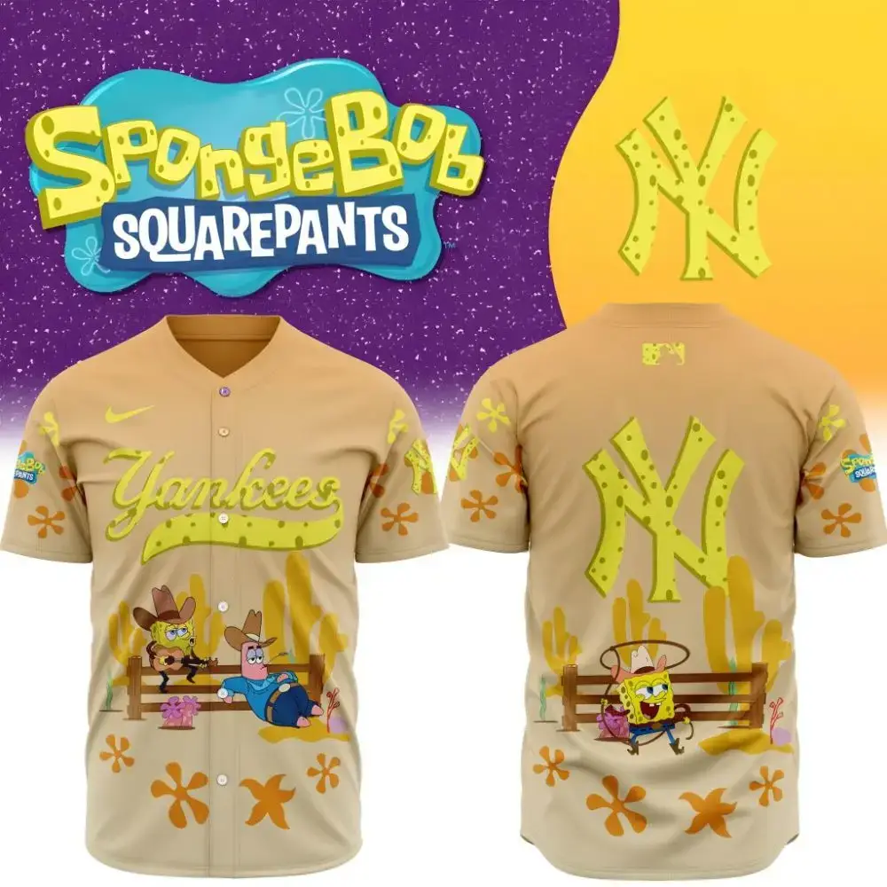 Premium Mlb New York Yankees X Spongebob Squarepants Special Custom Baseball Jersey Image