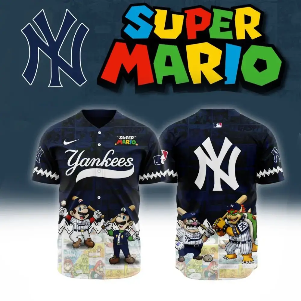 Premium Mlb New York Yankees X Super Mario Custom Baseball Jersey Image