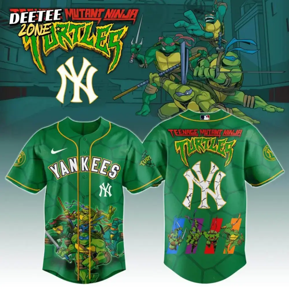 Premium Mlb New York Yankees X Teenage Mutant Ninja Turtles Custom Baseball Jersey Image