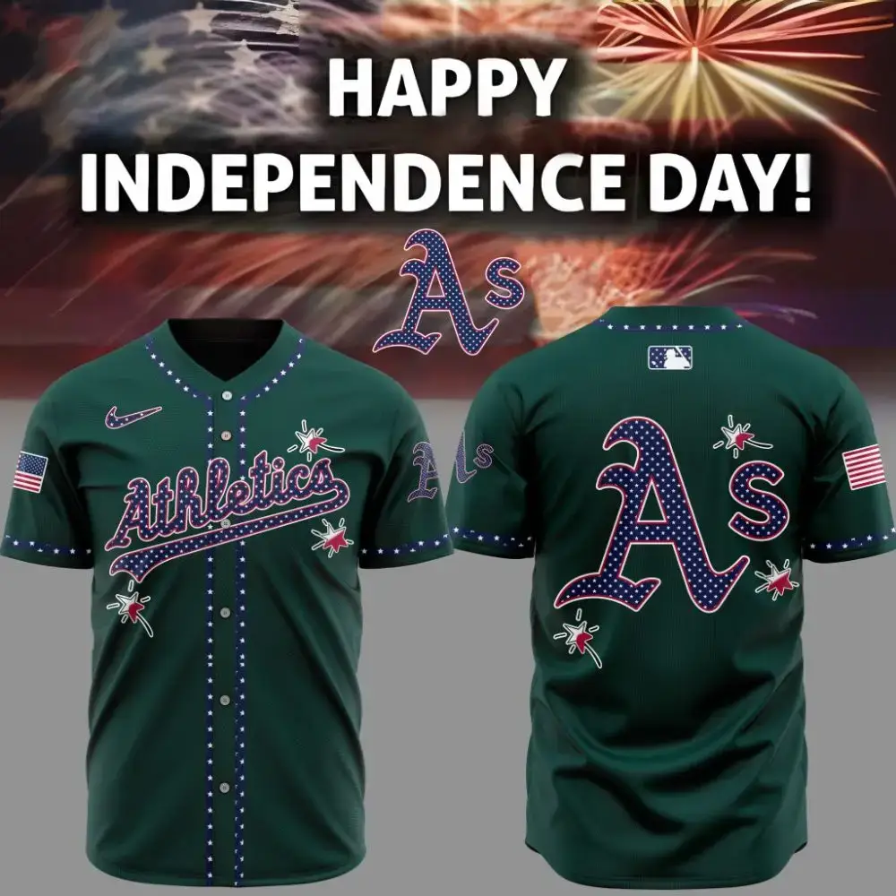 Premium Mlb Oakland Athletics Happy Independence Day Custom Baseball Jersey Image