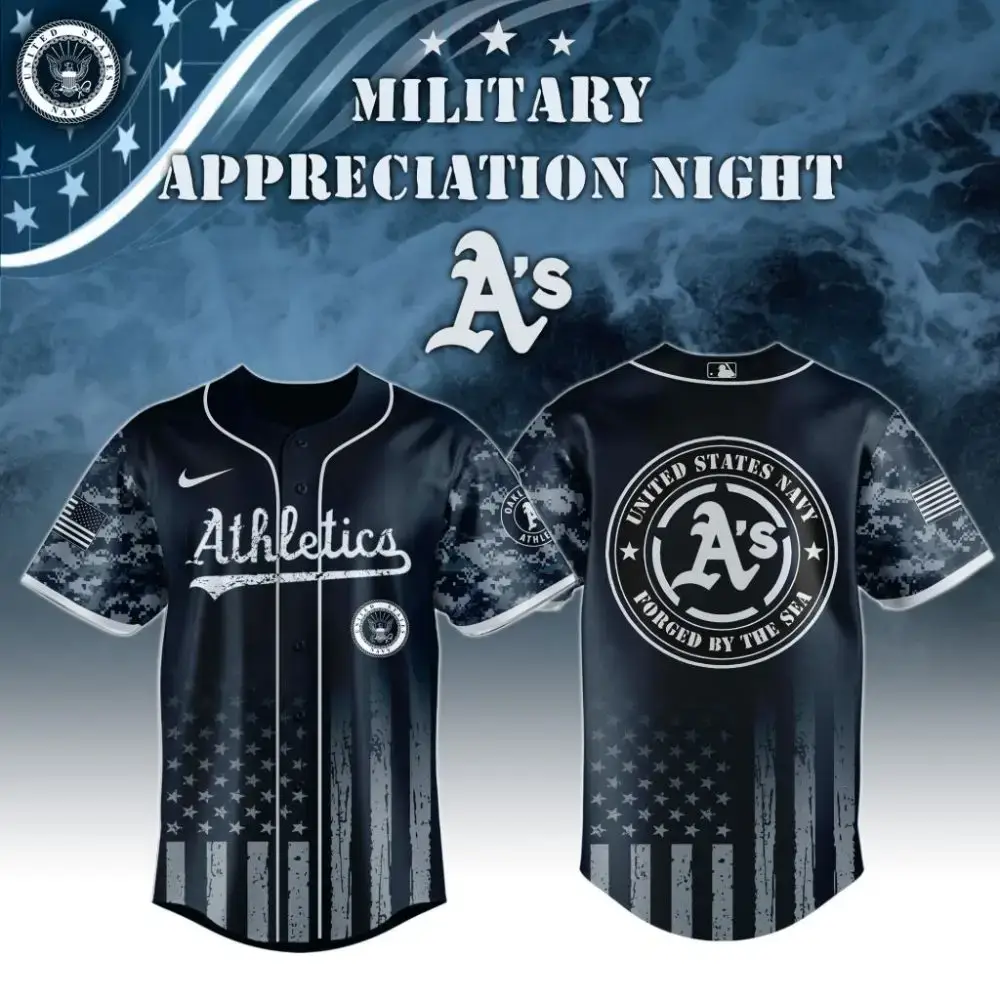Premium Mlb Oakland Athletics Navy Military Appreciation Custom Baseball Jersey Image