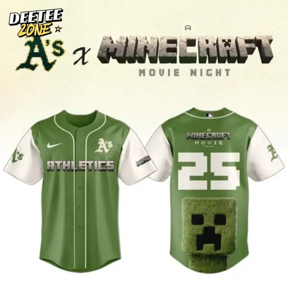 Premium Mlb Oakland Athletics X A Minecraft Movie Custom Baseball Jersey Image