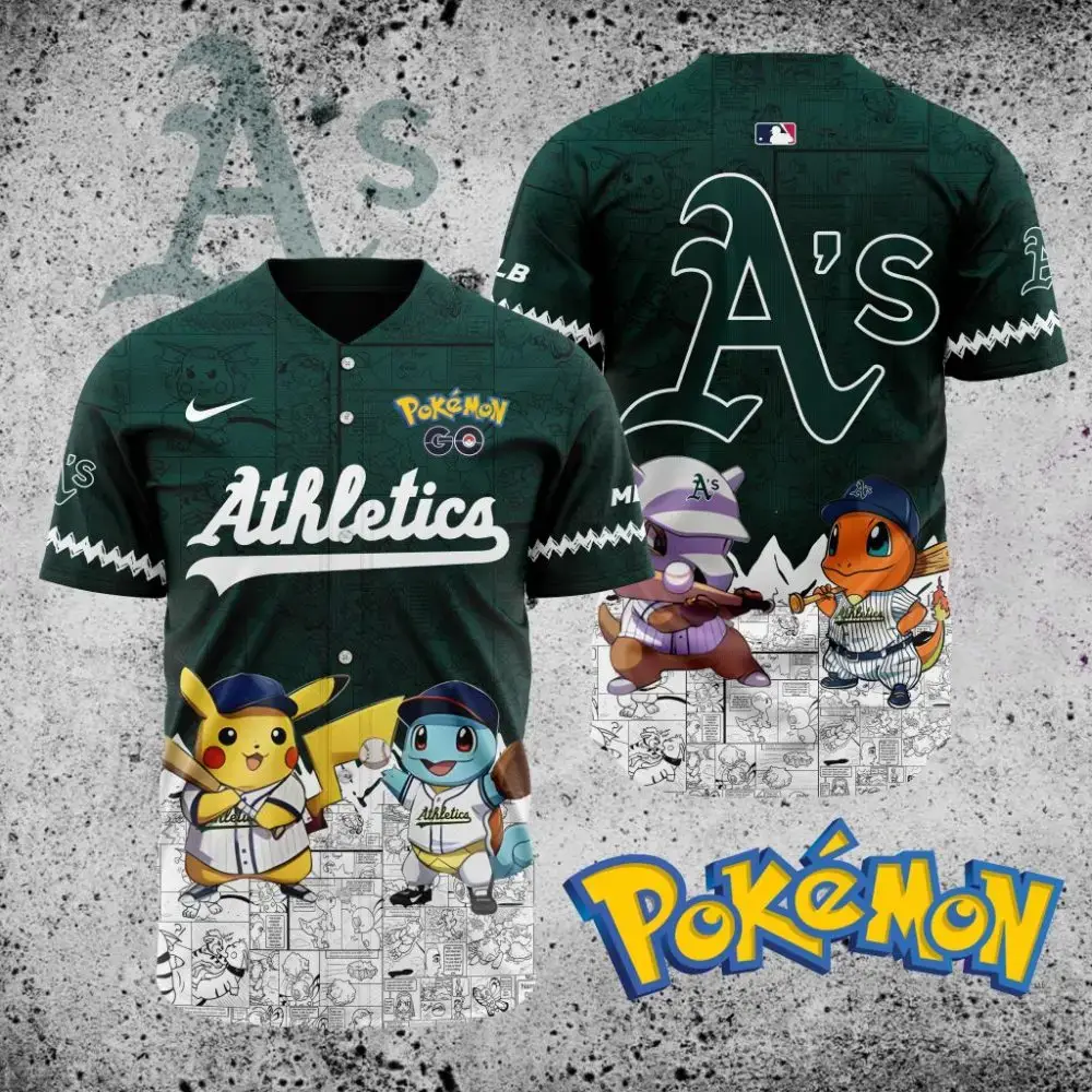 Premium Mlb Oakland Athletics X Pokemon Custom Baseball Jersey Image