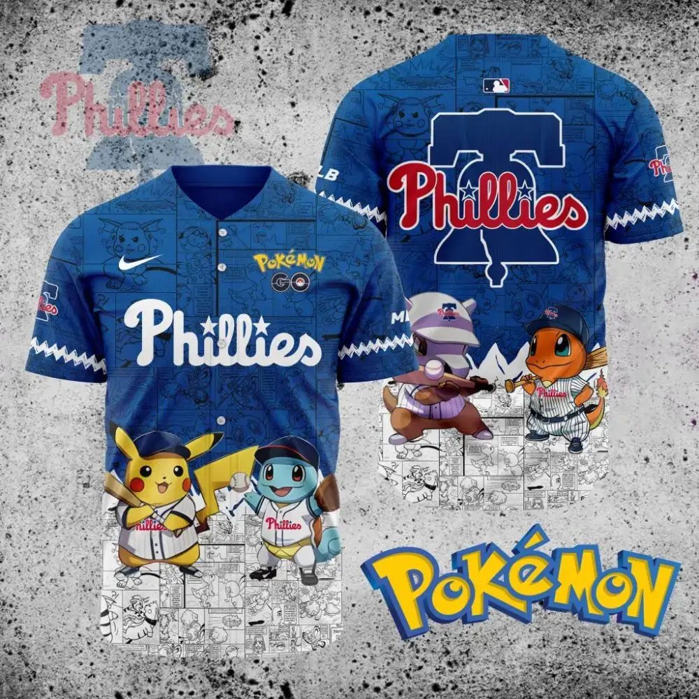 Premium Mlb Philadelphia Phillies X Pokemon Custom Baseball Jersey Image