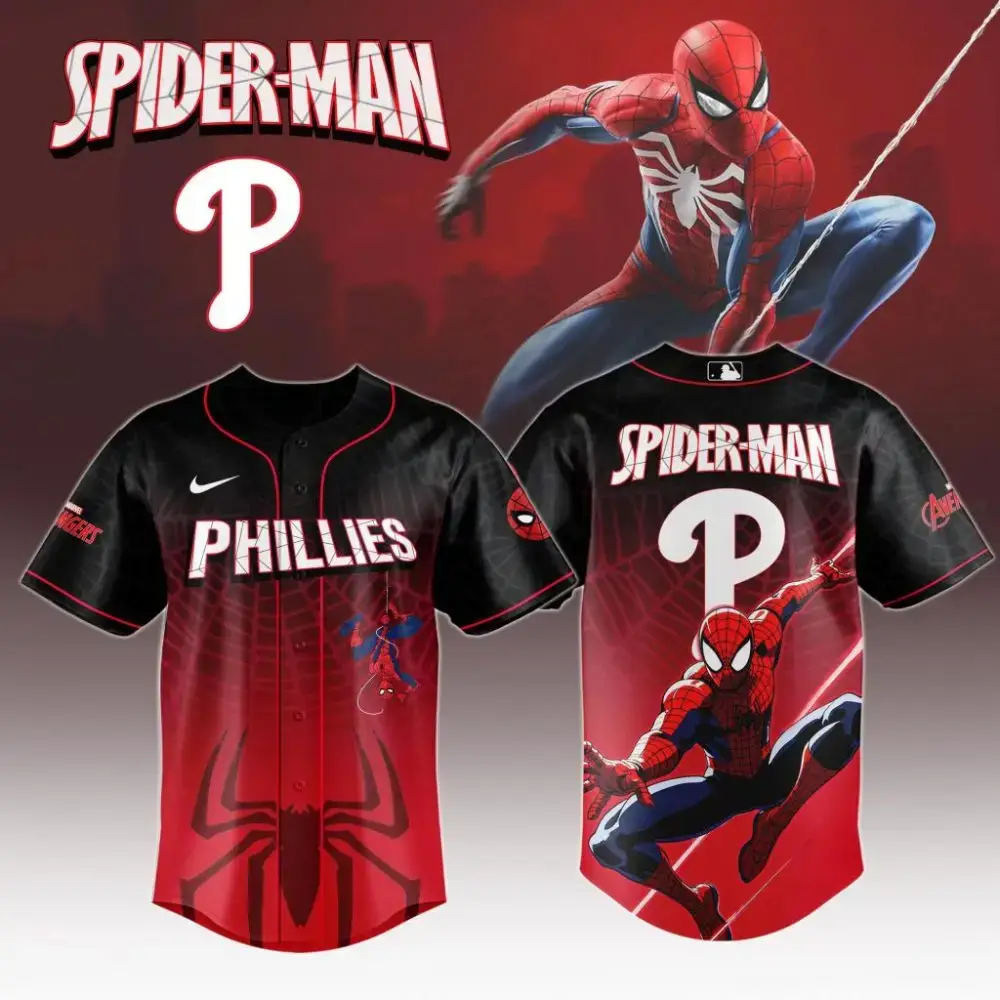 Premium Mlb Philadelphia Phillies X Spider-Man Custom Baseball Jersey Image