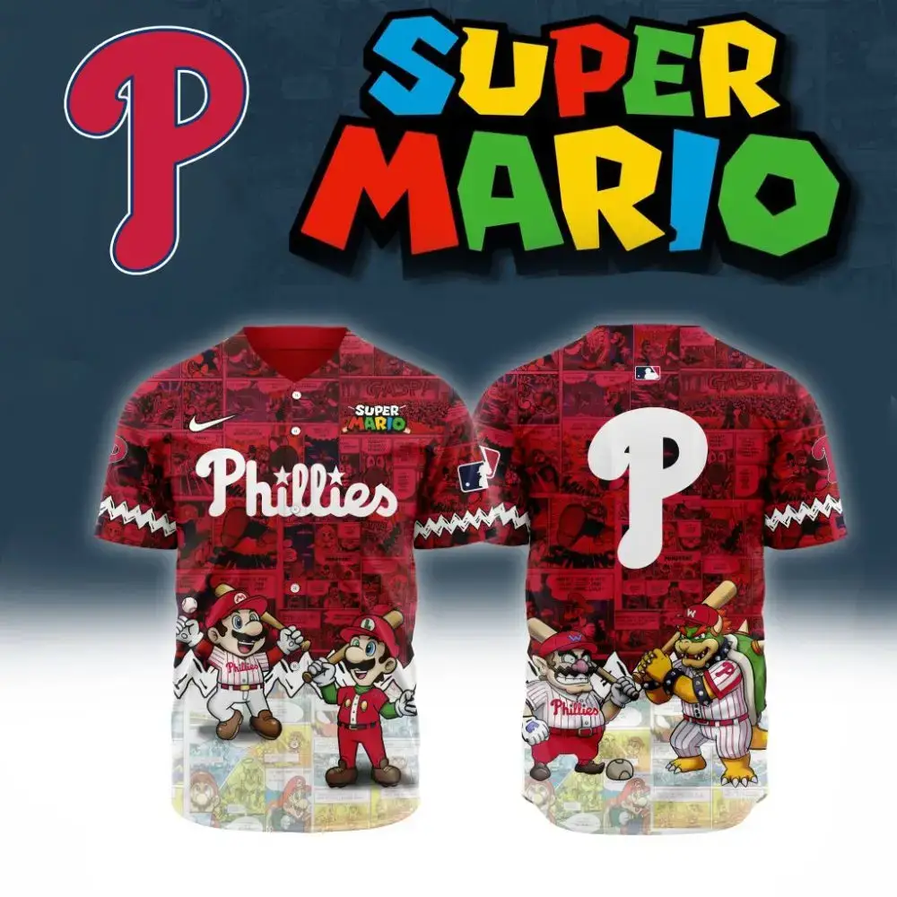 Premium Mlb Philadelphia Phillies X Super Mario Custom Baseball Jersey Image