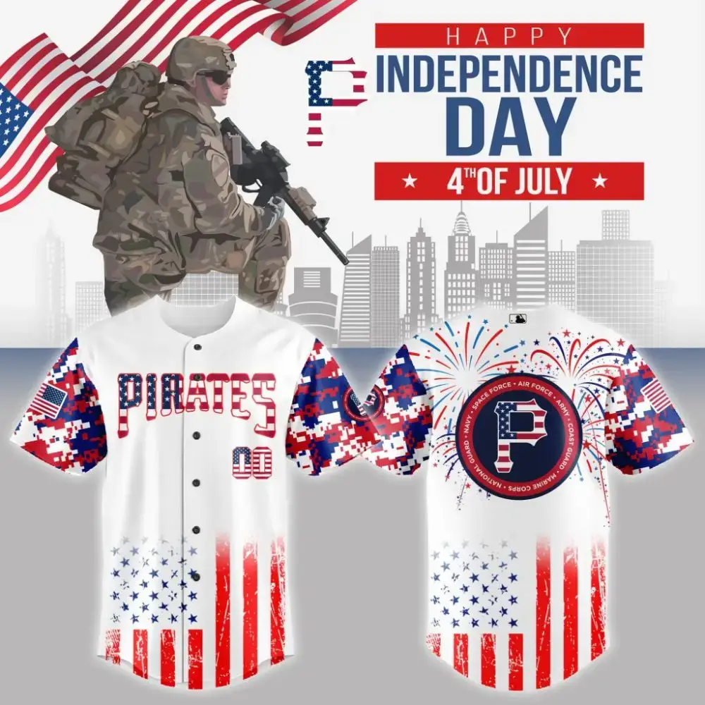 Premium Mlb Pittsburgh Pirates Special The 4Th Of July Military Custom Baseball Jersey Image