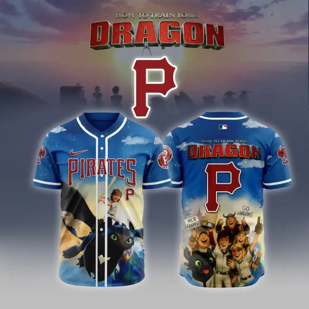 Premium Mlb Pittsburgh Pirates X How To Train Your Dragonspecial Custom Baseball Jersey Image