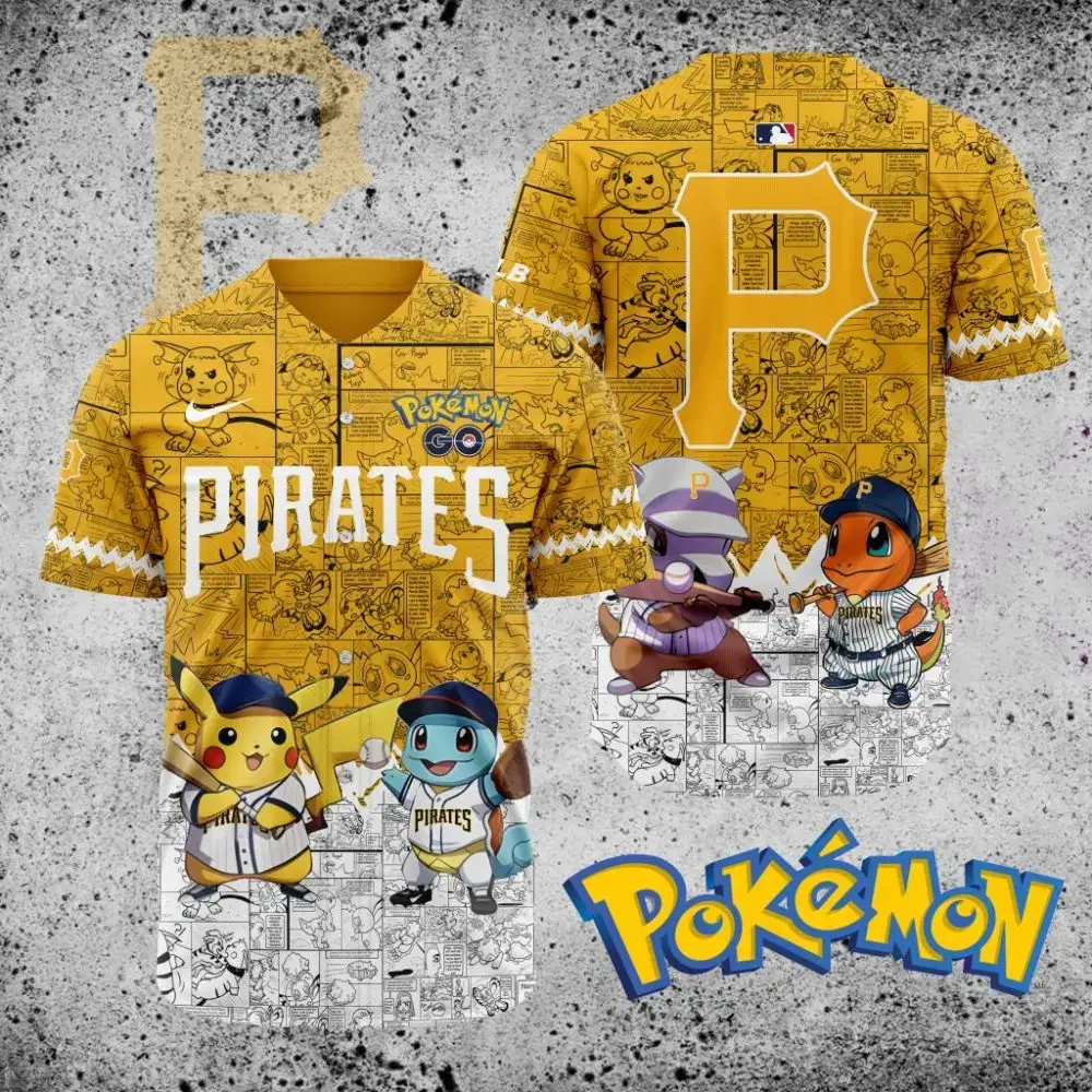 Premium Mlb Pittsburgh Pirates X Pokemon Custom Baseball Jersey Image