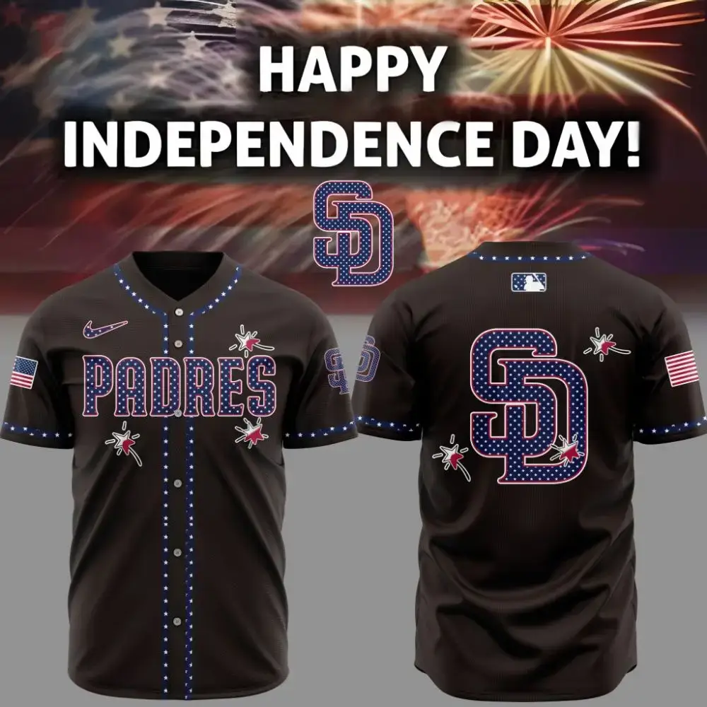 Premium Mlb San Diego Padres Happy Independence Day Custom Baseball Jersey Image