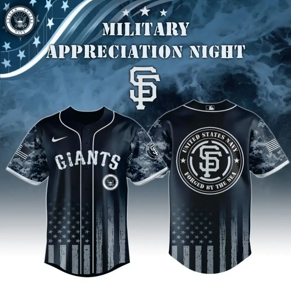 Premium Mlb San Francisco Giants Navy Military Appreciation Custom Baseball Jersey Image