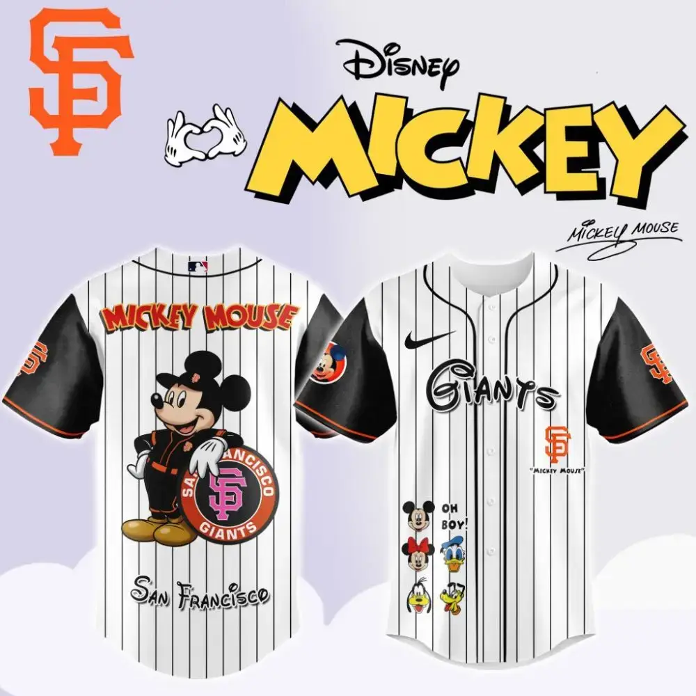 Premium Mlb San Francisco Giants X Mickey Mouse And Friends Custom Baseball Jersey Image