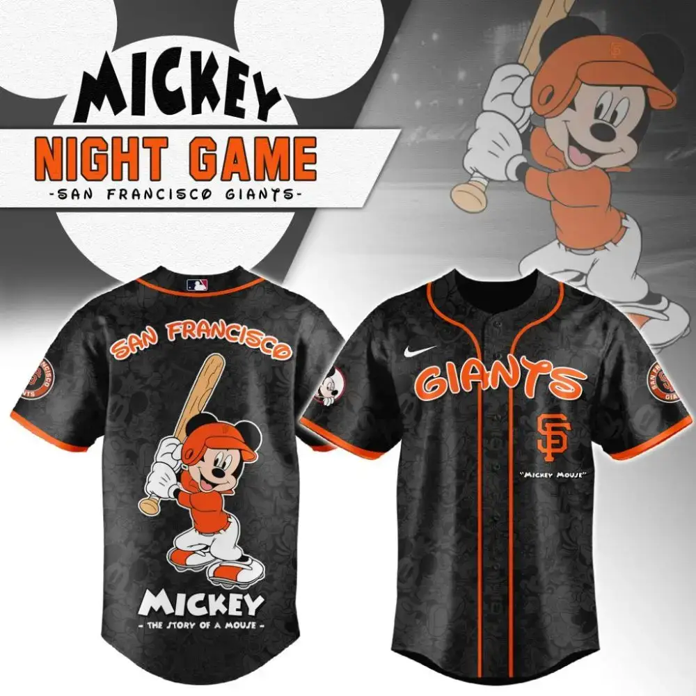 Premium Mlb San Francisco Giants X Mickey Mouse Custom Baseball Jersey Image