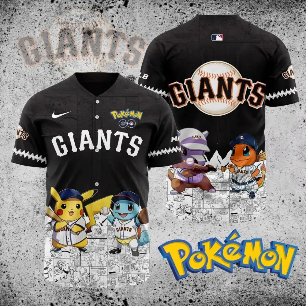 Premium Mlb San Francisco Giants X Pokemon Custom Baseball Jersey Image