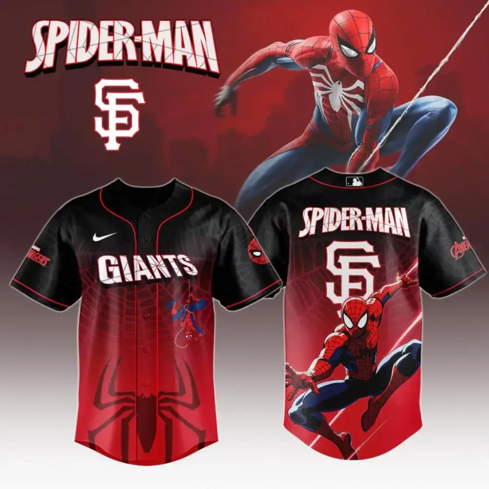 Premium Mlb San Francisco Giants X Spider-Man Custom Baseball Jersey Image
