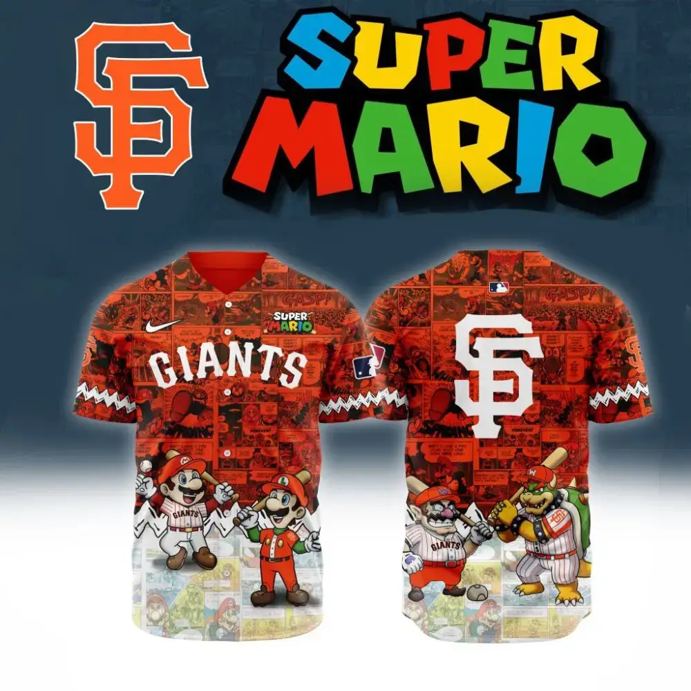 Premium Mlb San Francisco Giants X Super Mario Custom Baseball Jersey Image