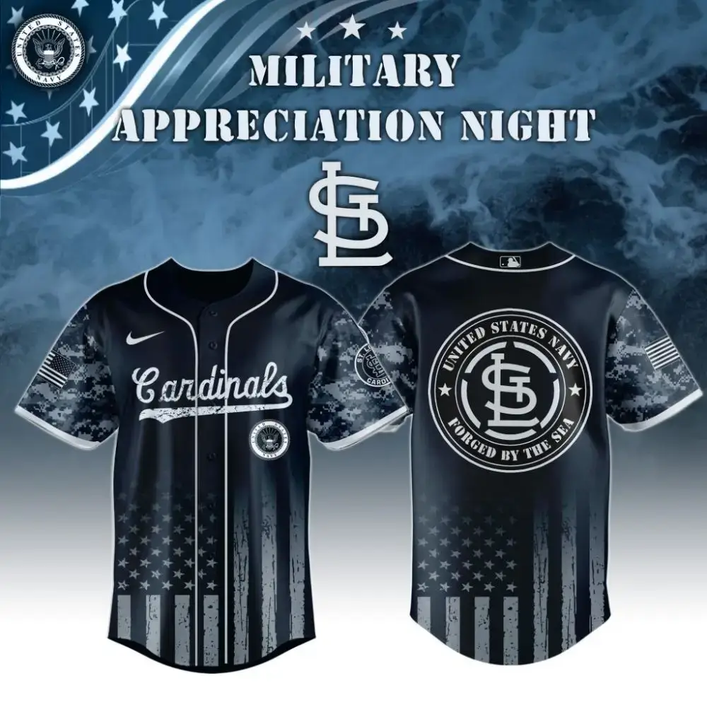 Premium Mlb St. Louis Cardinals Navy Military Appreciation Custom Baseball Jersey Image