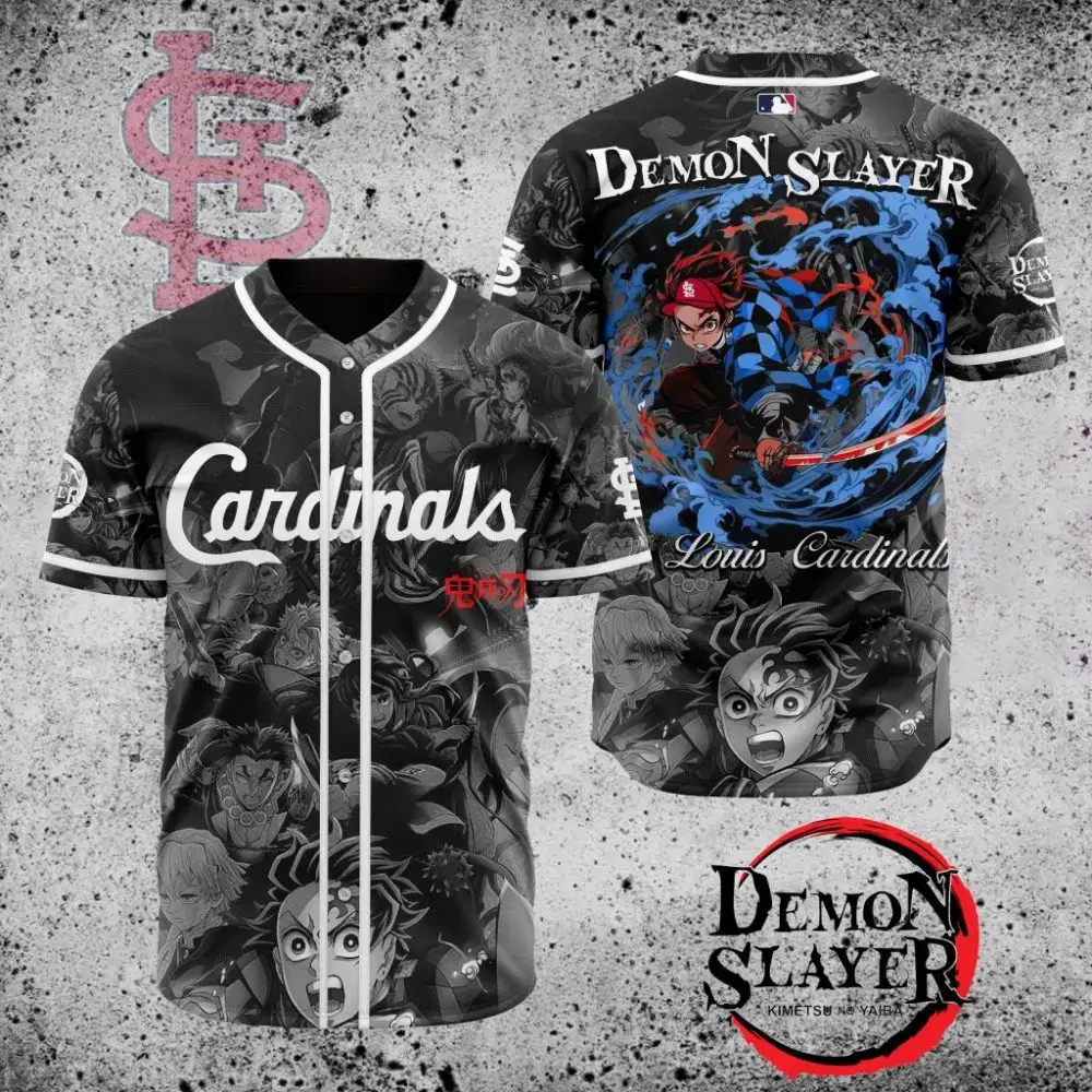 Premium Mlb St. Louis Cardinals X Demon Slayer Custom Baseball Jersey Image