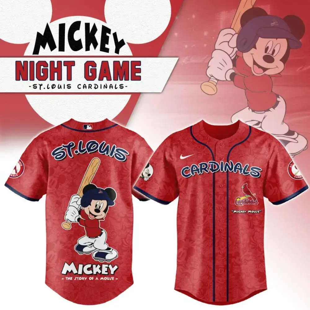 Premium Mlb St. Louis Cardinals X Mickey Mouse Custom Baseball Jersey Image