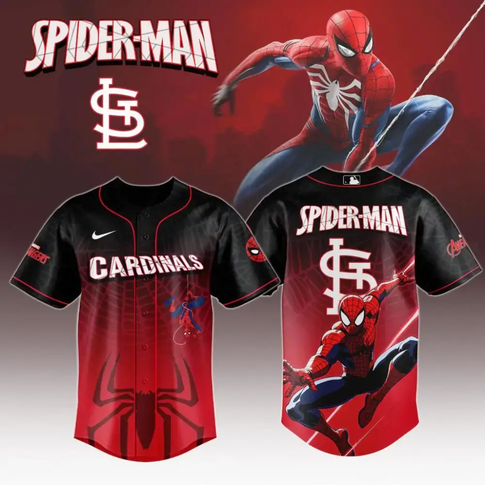 Premium Mlb St. Louis Cardinals X Spider-Man Custom Baseball Jersey Image