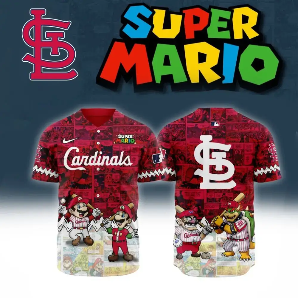 Premium Mlb St. Louis Cardinals X Super Mario Custom Baseball Jersey Image