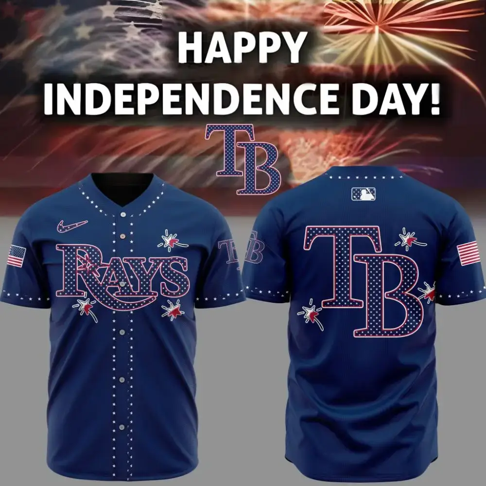 Premium Mlb Tampa Bay Rays Happy Independence Day Custom Baseball Jersey Image
